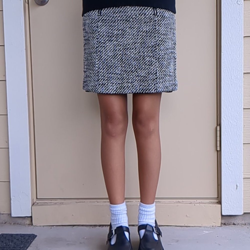 LOFT mod A-line tweed zippered miniskirt